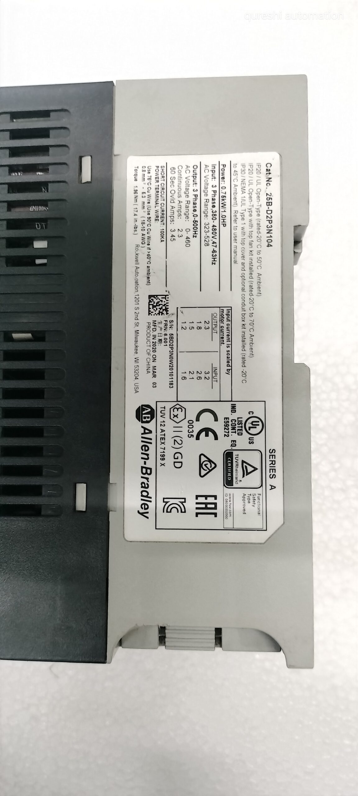 ALLENBRADLEY 25B-D2P3N104 1HP - Image 6