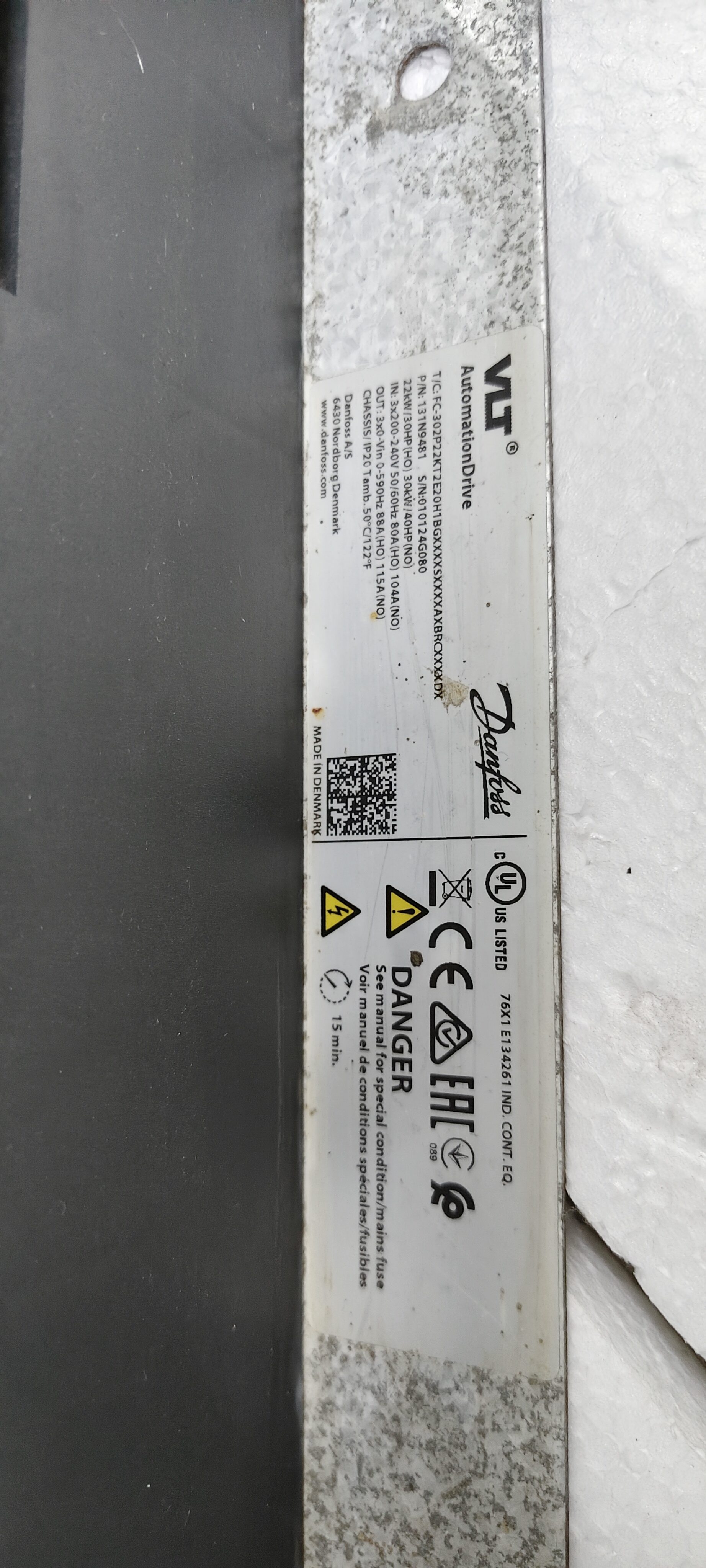 Danfoss FC-302P22KT2E20H1BG 30hp 1 phase - Image 9
