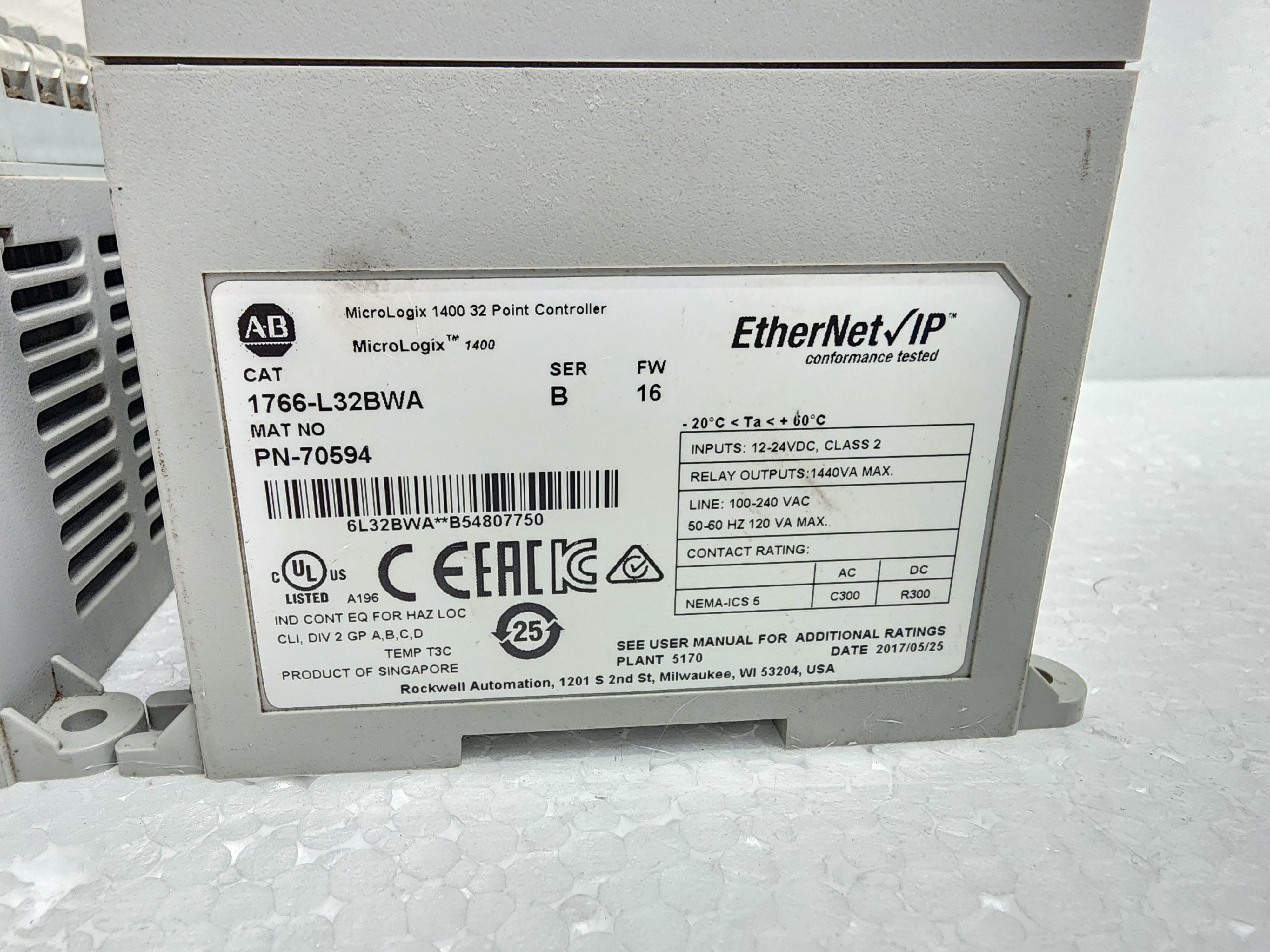 Allen-Bradley 1766-L32BWA MicroLogix 1400 - Image 7